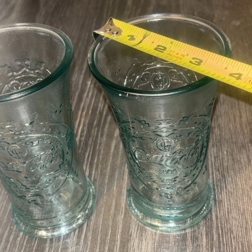 Coca Cola‎ San Miguel Authentic 100% Recycled Glass Green Set Of 2